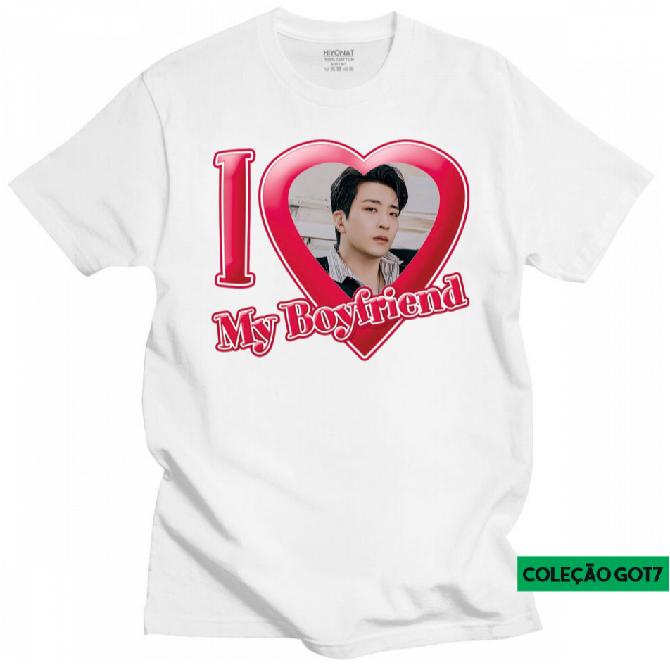 Camiseta Unissex I Love My Boyfriend Got7 Youngjae K pop Coleção Got7