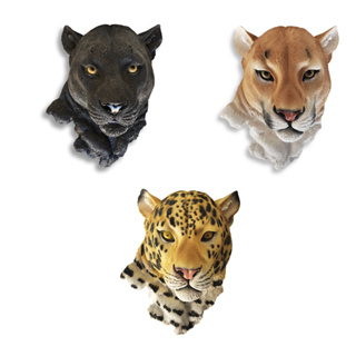 Kit 3 Onça Pintada Pantera Negra e Puma Esculturas Em Resina Fauna Brasileira Decoração Realista em Oferta na Shopee