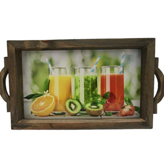 bandeja de cafe da manha com Alça pinus 47X24X5 em Oferta na Shopee