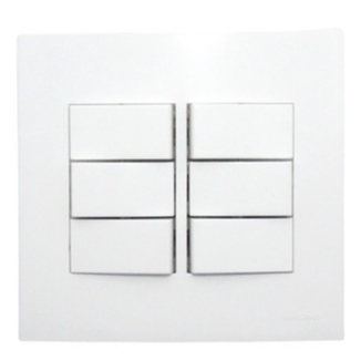 Conjunto 4x4 Interruptor 6 Teclas Para Ligação Paralelo Sleek Margirius