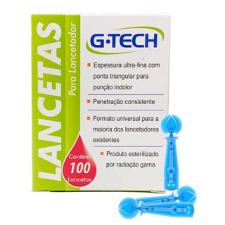 Lancetas Para Lancetador G-Tech 28g com 100 unidades