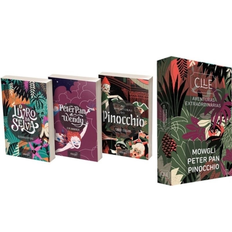 Box de contos infantis contendo os livros O livro da selva+ Peter Pan &Wendy e  Pinocchio novos e lacrados