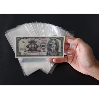 Envelope Plástico Profissional Para Cédulas 9x19cm 100 Un. em Oferta na Shopee
