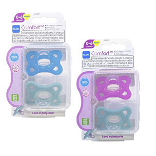 Chupeta de Silicone MAM 0-6 meses Dupla Bebê Recém Nascido Comfort Menino Menina 100% Silicone Original