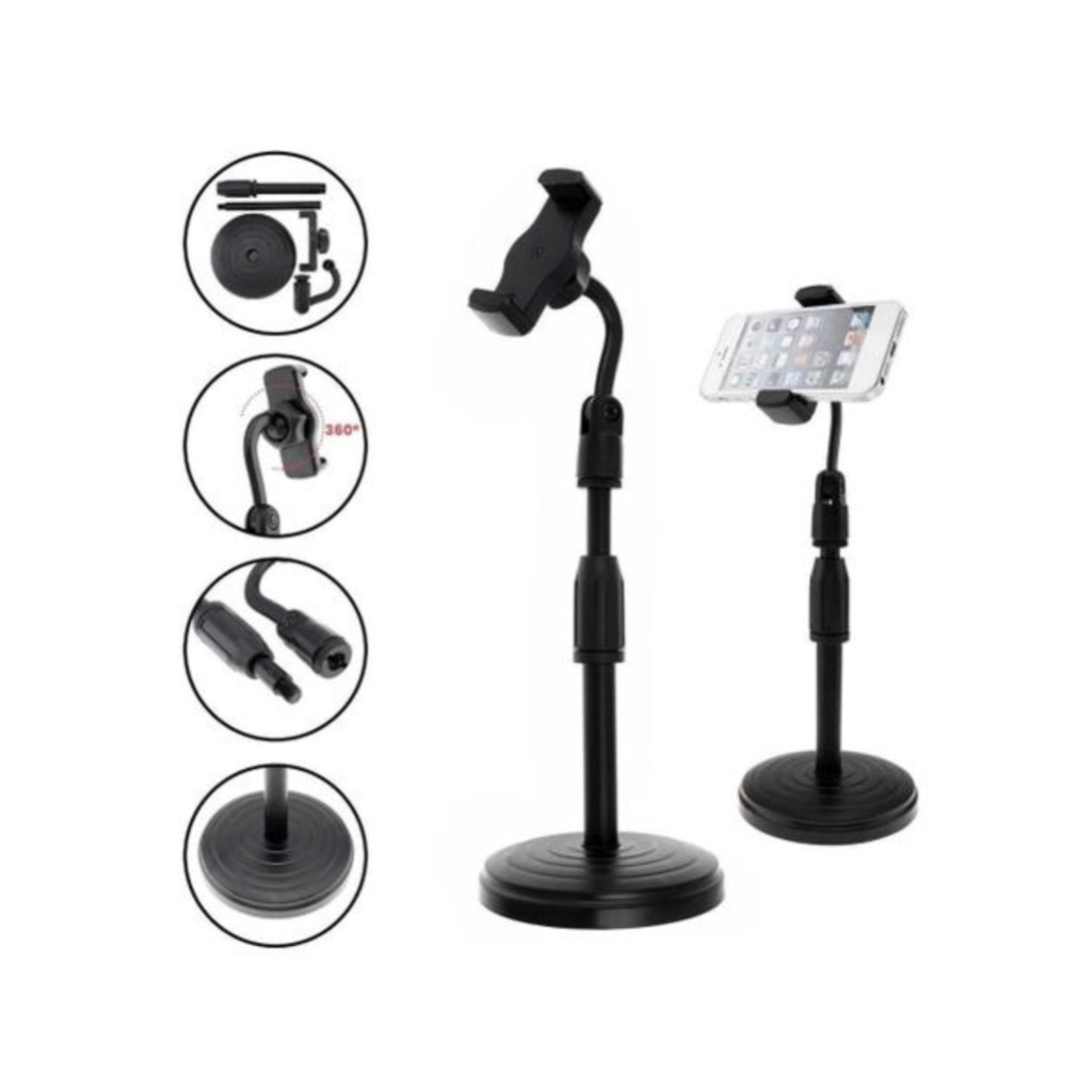 Suporte Celular Tripé Smartphone Mesa Portátil Selfie 360º