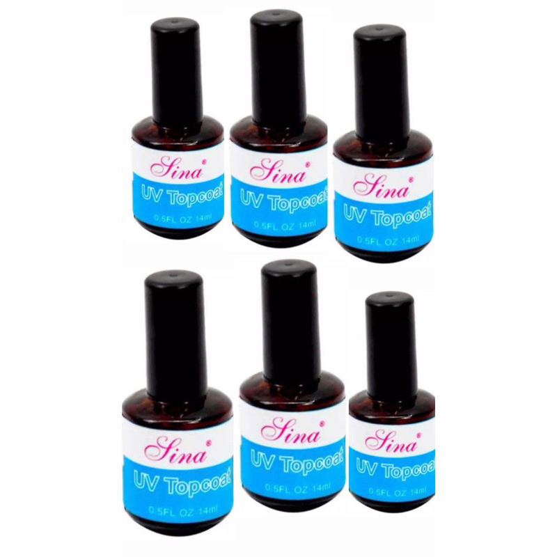 Top Coat Sina 14ml Led Uv Topcoat / Primer não é XED 6 PEÇAS