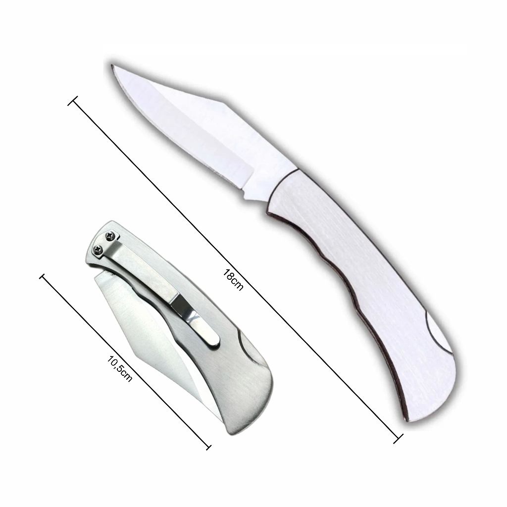 Canivete Inox Com Alça para Trilhas e Acampamentos