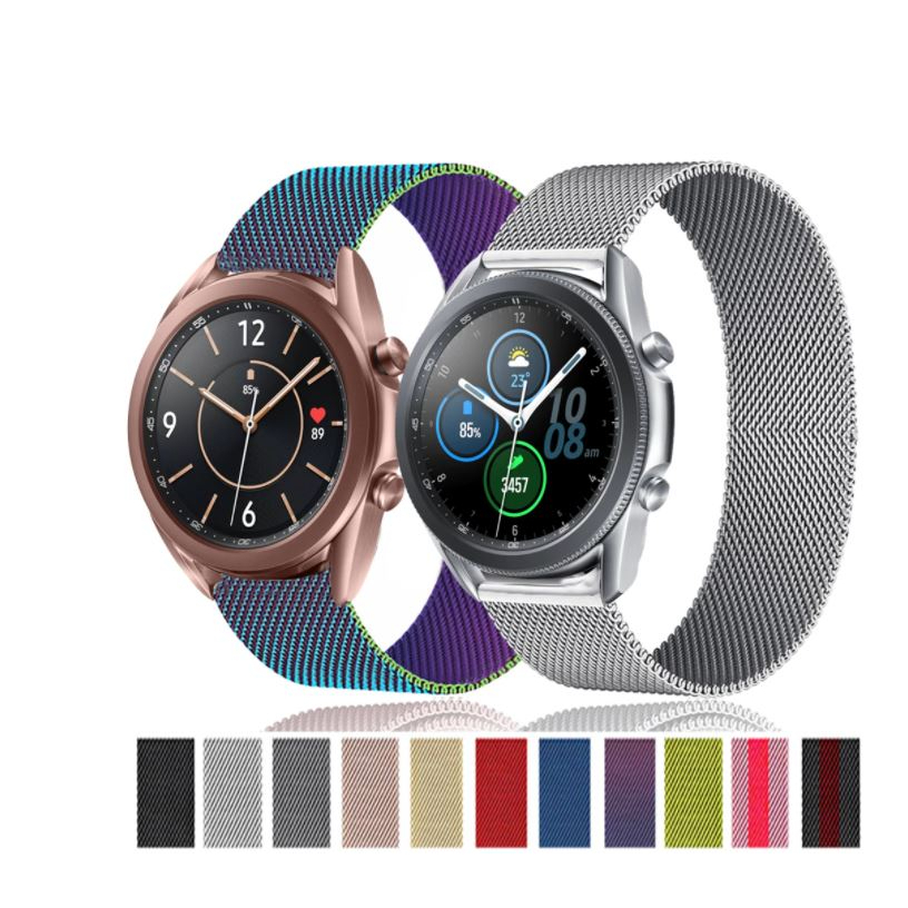 Pulseira de 22mm milanesa aço inox para haylou gst/amazfit gtr 2/mi watch color/garmin Vivoactive 4/Ticwatch Pro 3/745