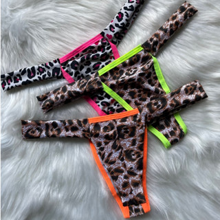 Kit 3 Calcinha Dental Duplo Animal Print Com Pala Dupla E Forro Algodão