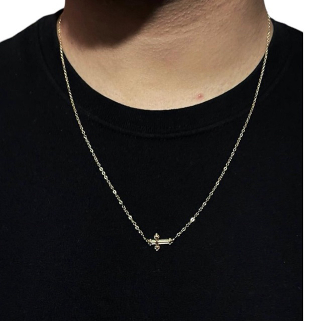 Escapulário De Cruz Masculino Banhado a Ouro 18k Unissex