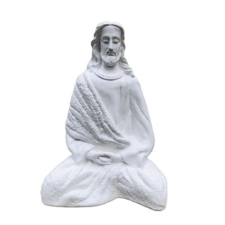 imagem Jesus meditando 22 cm em gesso cru
