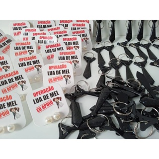 Kit hora da gravata  / 50 tags brincos +50 chaveiro gravatinha em Oferta na Shopee