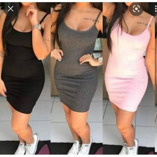 Vestido malha canelado com alcihna curto feminino para dia dia alta