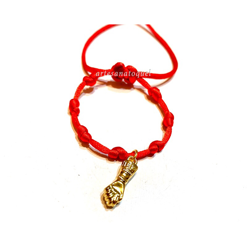 Pulseira 7 nós com Pingente de Figa ou Olho Grego Turco Folheado a Ouro ou em Abs, adulto infantil ou bebê