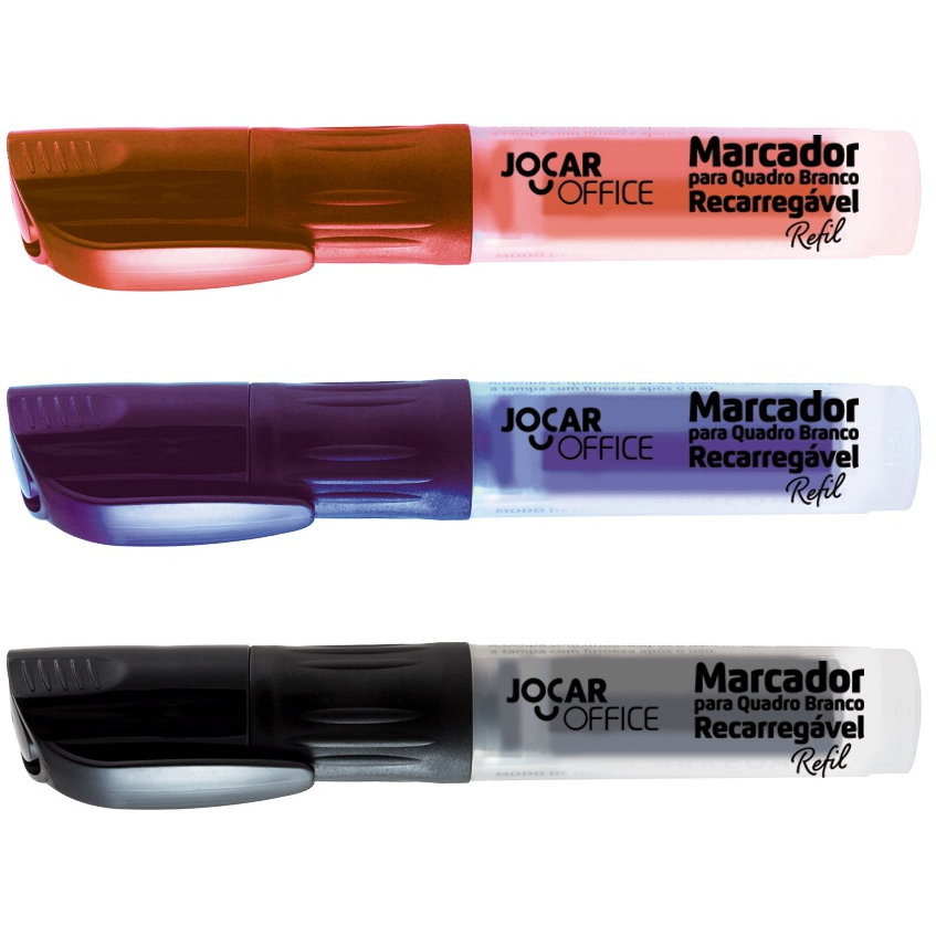 Marcador Pincel Caneta para Quadro Branco Apagável Recarregavel com Refil de Tinta 5,5ml Jocar em Oferta na Shopee