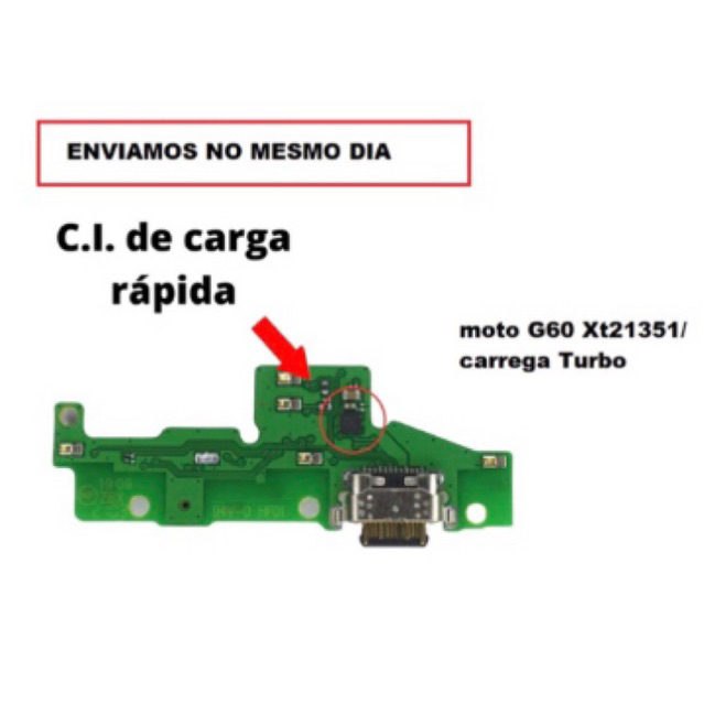 Placa Conector Carga Flex Compatível Moto G60 Xt21351/ carrega Turbo Original 100%