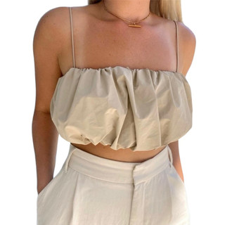 blusinha cropped enrugada estilo forrado com alcinha fina tamanho P M G tendência