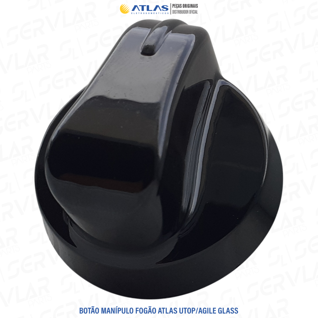 BOTÃO MANÍPULO PARA FOGÕES ATLAS UTOP GLASS E AGILE GLASS 4 OU 5 BOCAS 100% ORIGINAL DE FÁBRICA