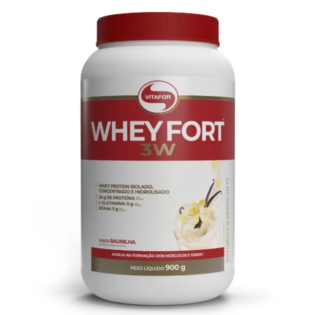 Whey Fort 3W Vitafor 900g - Sabores Variados