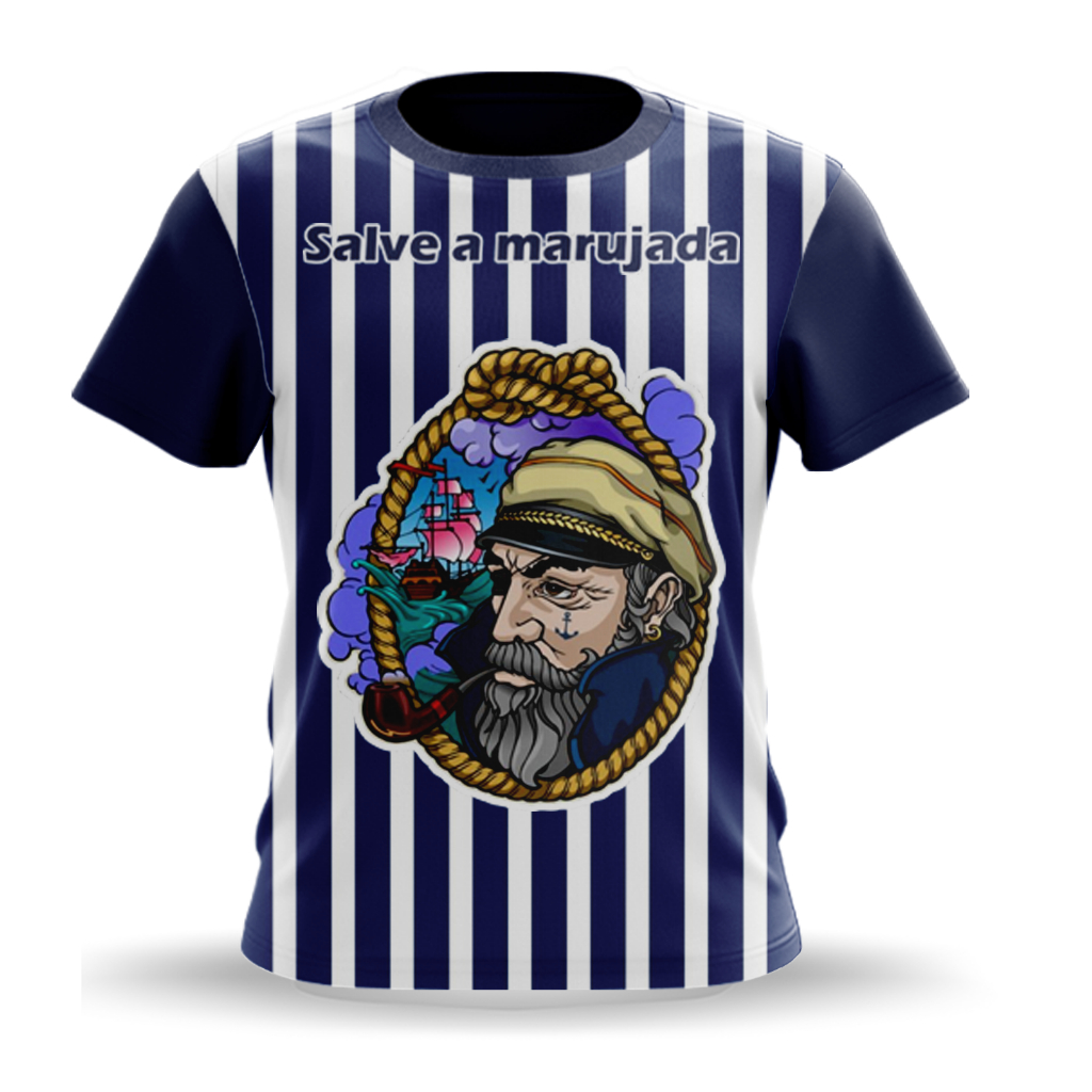CAMISETA MARUJO LISTRADA - UMBANDA & CANDOMBLÉ - TECIDO DRYFIT - SUBLIMADA - COD.072