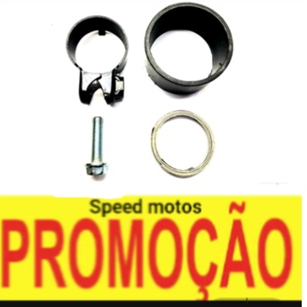 Abraçadeira escape cb 300 + guarnição + parafuso + anel escapamento cb300 ponteira