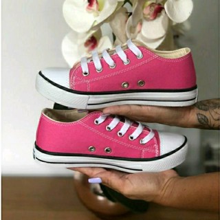 Tênis Infantil All In Star Rosa Pink lona Menina Escolar