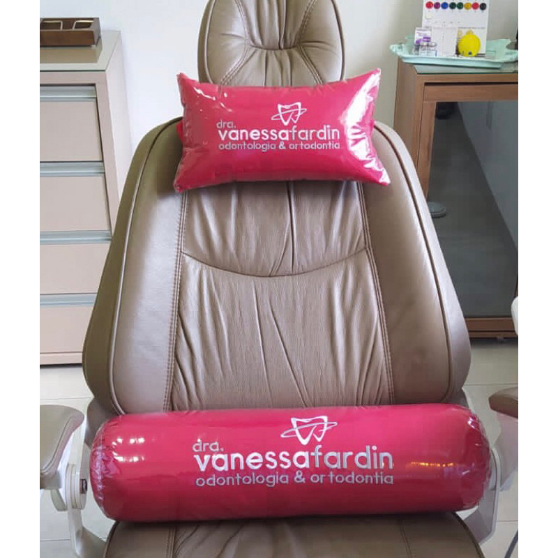 KIT DE ALMOFADAS P/ CADEIRA ODONTOLÓGICA OU MACA DE ESTÉTICA PERSONALIZADAS COM LOGOMARCA