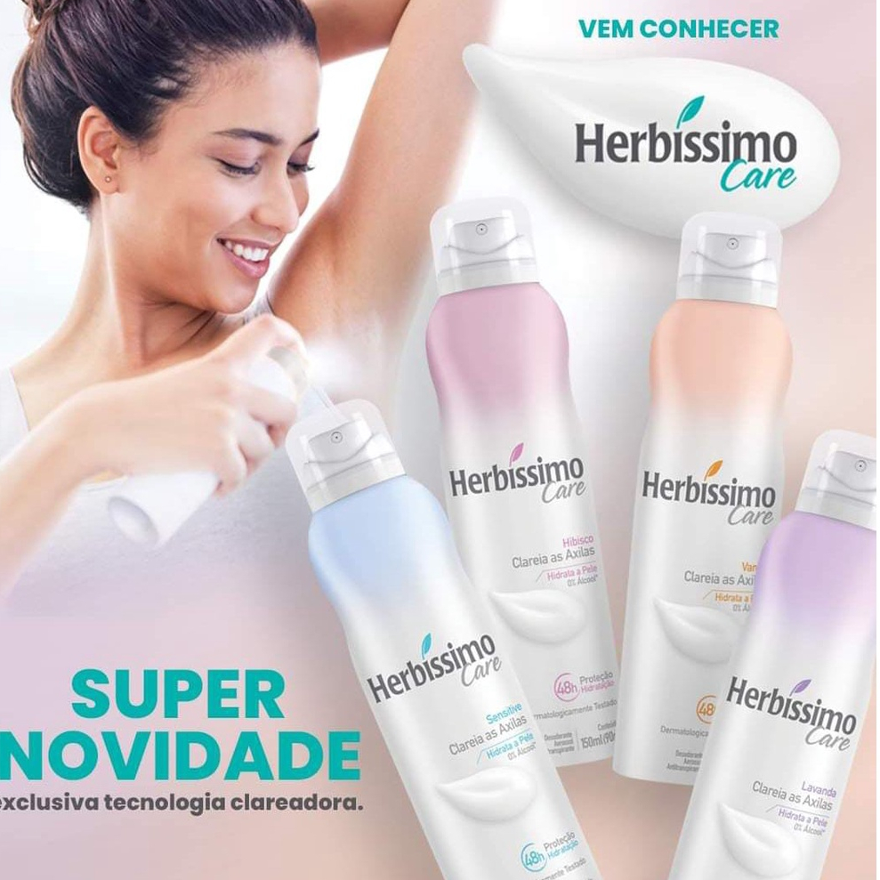 Desodorante Aerossol Antitranspirante Herbissimo Care 90g (ESCOLHA SUA FRAGÂNCIA) em Oferta na Shopee