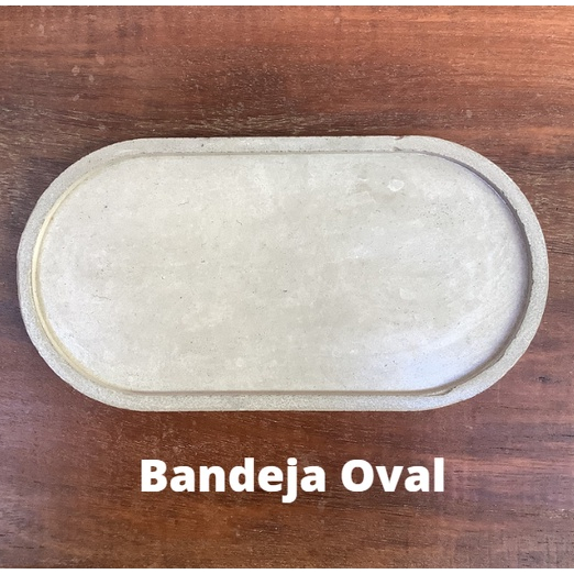 Bandeja oval de cimento de concreto decorativa organizador banheiro cozinha escritório