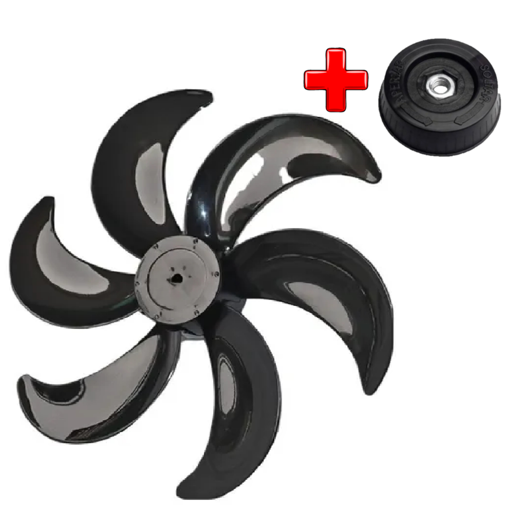 Kit 1 Porca ou Trava + 1 Hélice Ventilador Mondial Turbo 30cm 6 Pás