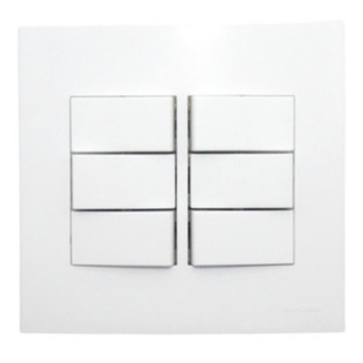 Conjunto 4x4 Interruptor 6 Teclas Para Ligação Simples Sleek Margirius