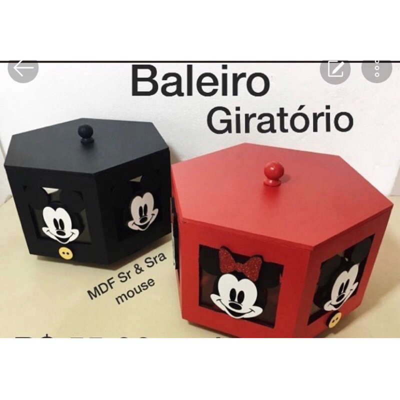 Baleiro Giratório Mickey ou Minnie