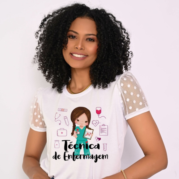 Blusa T-shirt de Luxo - Enfermagem / Enfermeira / Técnico de Enfermagem