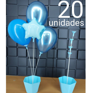 Cachepo com varetas, kit 20 unidades, suporte para baloes, 40 cm, centro de mesa, para festa em Oferta na Shopee
