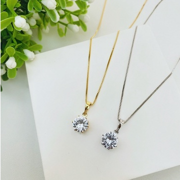 Colar Choker Com Ponto De Luz Folheado A Ouro 18k E Folheado Banhada A Prata 925