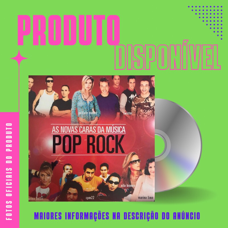 CD AS NOVAS CARAS DA MÚSICA POP ROCK (Capital Inicial, Marina Lima, CPM 22, Nila Branco, Patrícia Coelho, Twister)