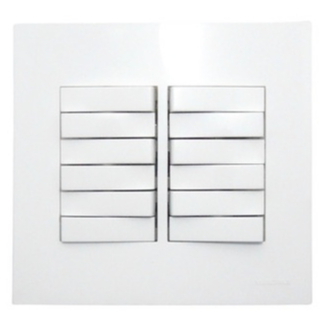 Conjunto 4x4 Interruptor 12 Teclas Para Ligação Simples Sleek Margirius