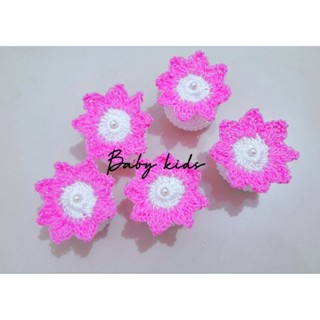 Kit De Capinha Para Botão De Fogão flor de Crochê Decoração Cozinha