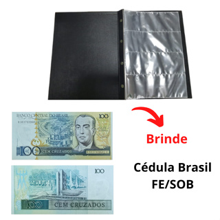 Álbum para 40 Cédulas + Ced. Brasil. Tam.34 x 24. Pasta, Fichário. Folha Cédula Polipropileno em Oferta na Shopee