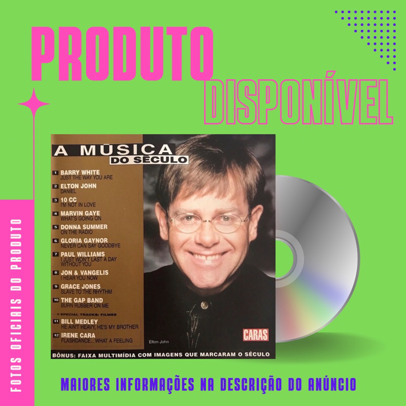 CD A MÚSICA DO SÉCULO - VOLUME 3 - Dire Straits, Elton John, Bee Gees, Frank Sinatra, Stevie Wonder, Lionel Richie, Chris de Burgh, Eric Clapton