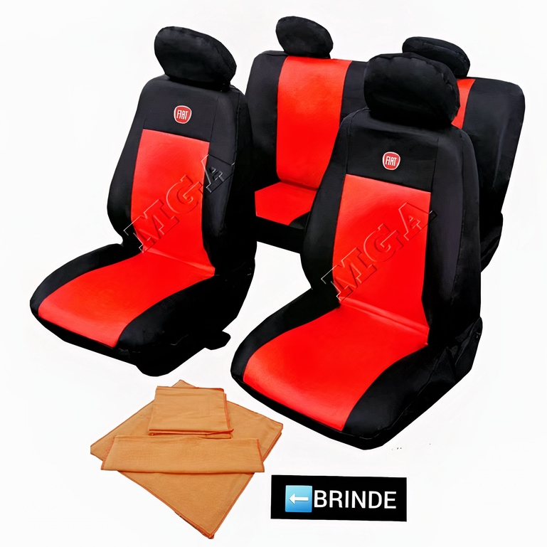 Jogo Capa Banco Carro Couro Sintético Fiat Uno Idea Grand Siena Argo Strada Tipo