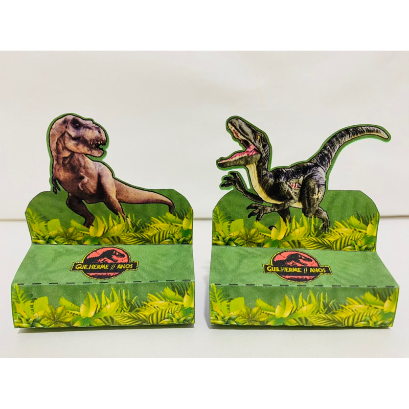 20 Porta Bis Dinossauros Jurassic Park Personalizados Lembrancinha de Aniversário kit festa (Papel Fotográfico)