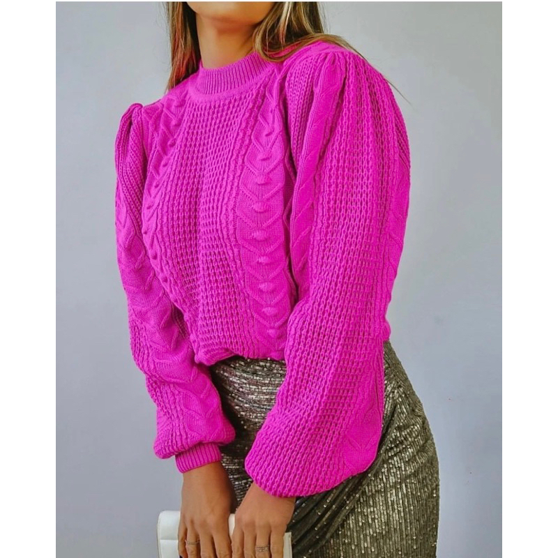 Blusa suster Manga Bufante Tricot