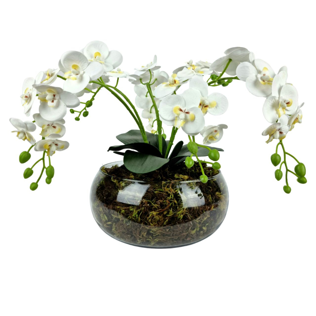 Arranjo Flores Orquidea Artificial Decorativa Centro de Mesa
