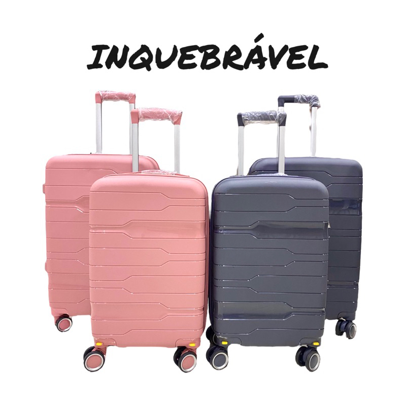 Conjunto Mala 23KG + Mala de Bordo 10KG Polipropileno Inquebrável Padrão Anac Giratória 360° Viagem