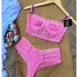 Conjunto Sem Bojo, Conjunto Calcinha e Sutiã Sem Bojo c/ Aro-Conjunto Sexy Sem Bojo-Lari em Oferta na Shopee