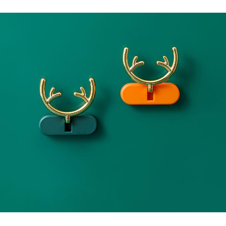 Criativo Chifre Flip Antler Gancho Fixador De Punção Adesivo De Dados Carregador De Cabo De Armazenamento De Energia