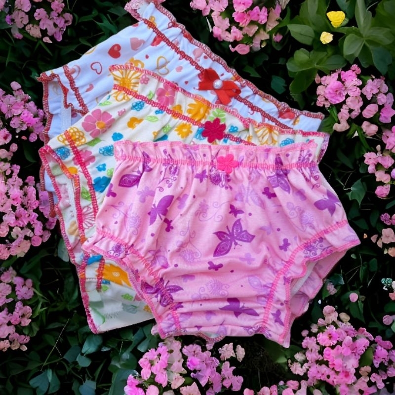 10 Dez Calcinhas Infantil Menina Frufru Estampada REVENDA em Oferta na Shopee