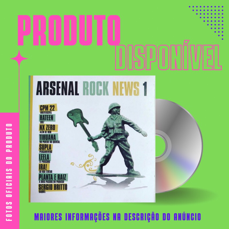 CD ARSENAL ROCK NEWS - 1 (CPM 22, Ira, NxZero, Supla, Planta e Raiz, Hateen, Tihuana, Sérgio Britto