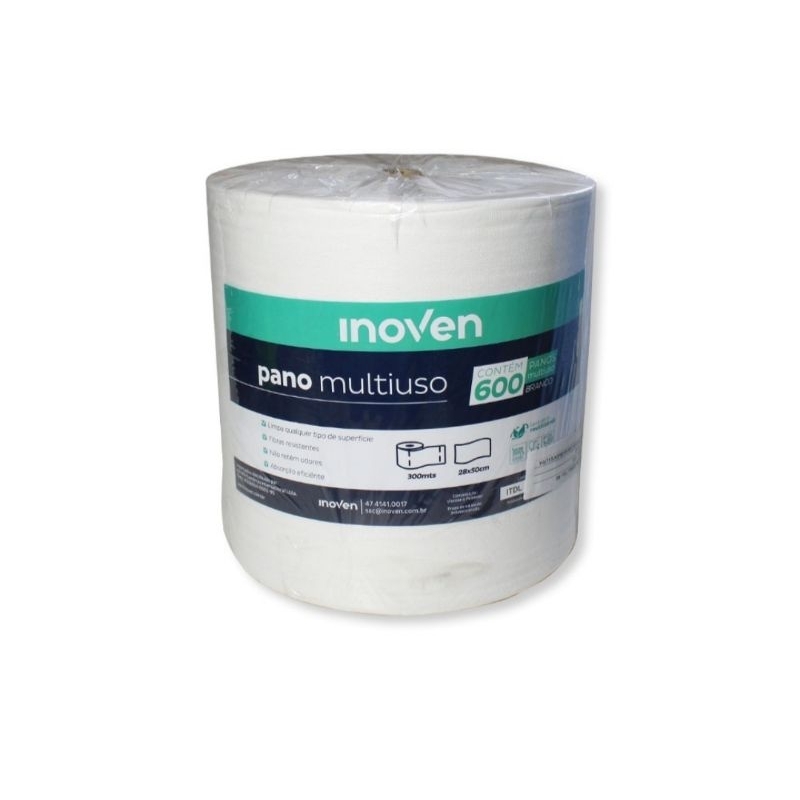 600 Panos Multiuso Tipo Perfex Azul e Branco  - (240m - 180m)